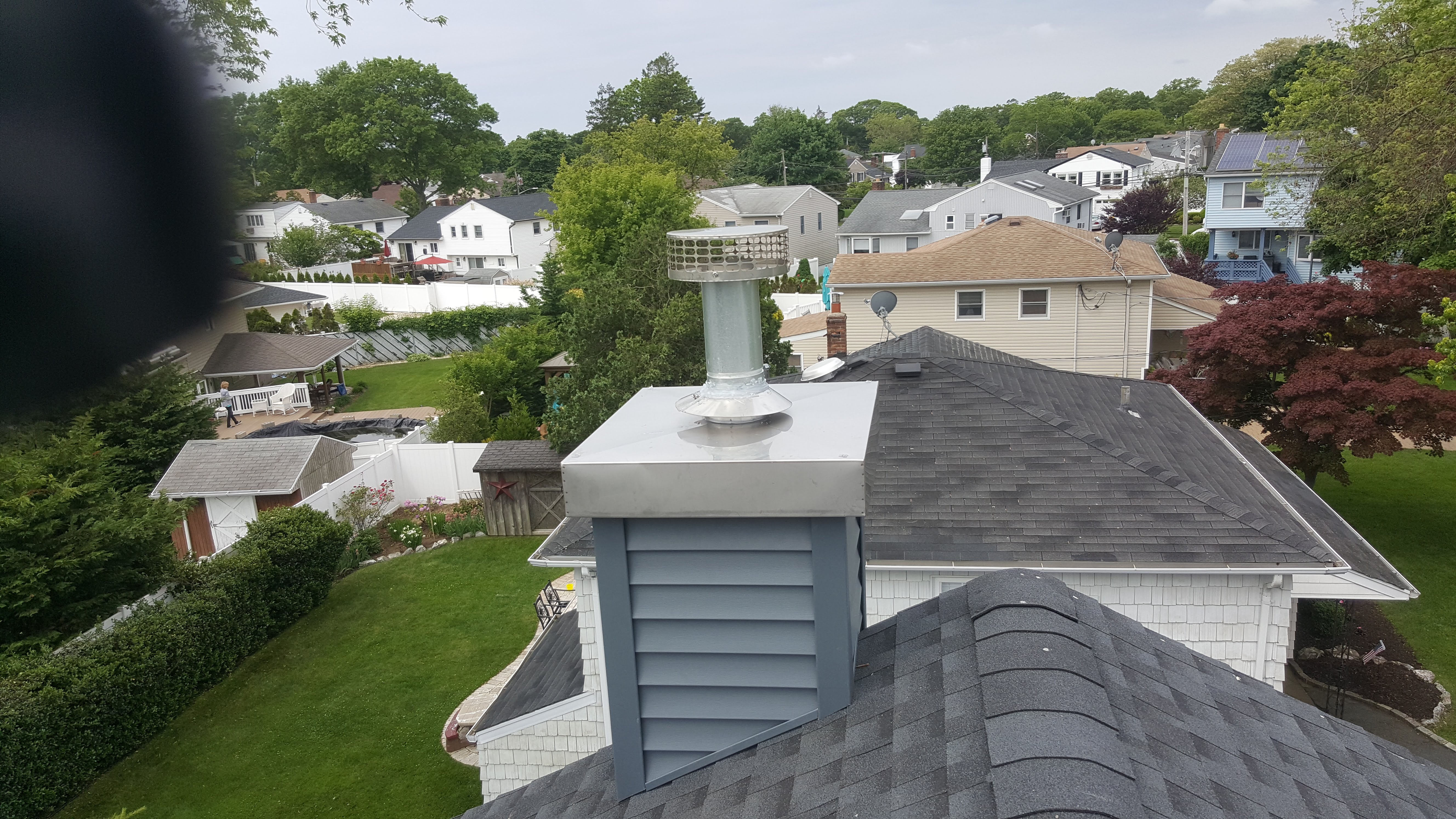 Complete chimney crown rebuild and waterproofing in Wantagh, New York